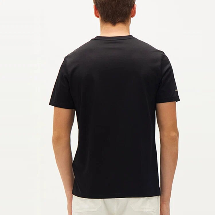 Letter Logo Loose Crewneck Short Sleeve Men"s Black