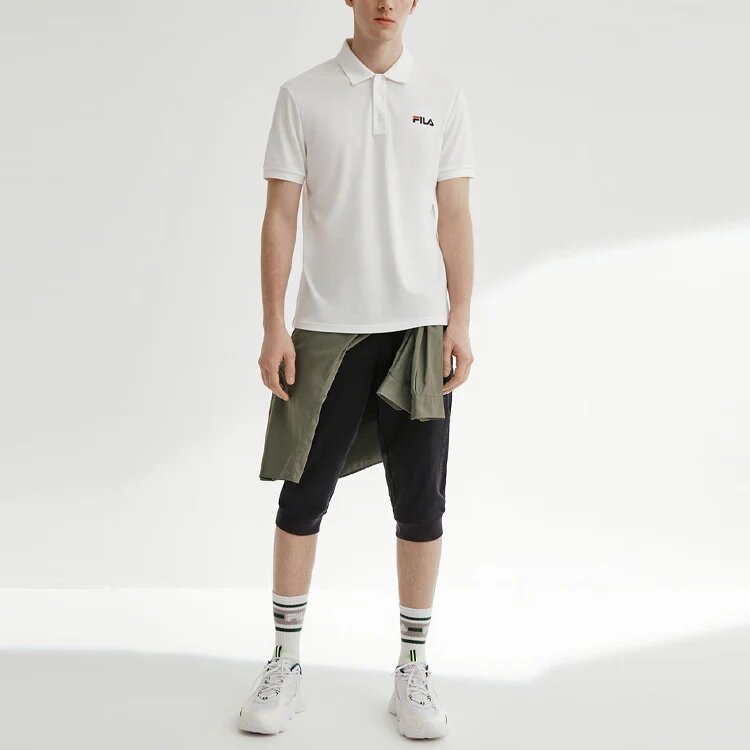 Logo Bee Embroidered Short Sleeve polo White