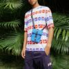 Logo Full Print Sports Loose Round Neck Short Sleeve White