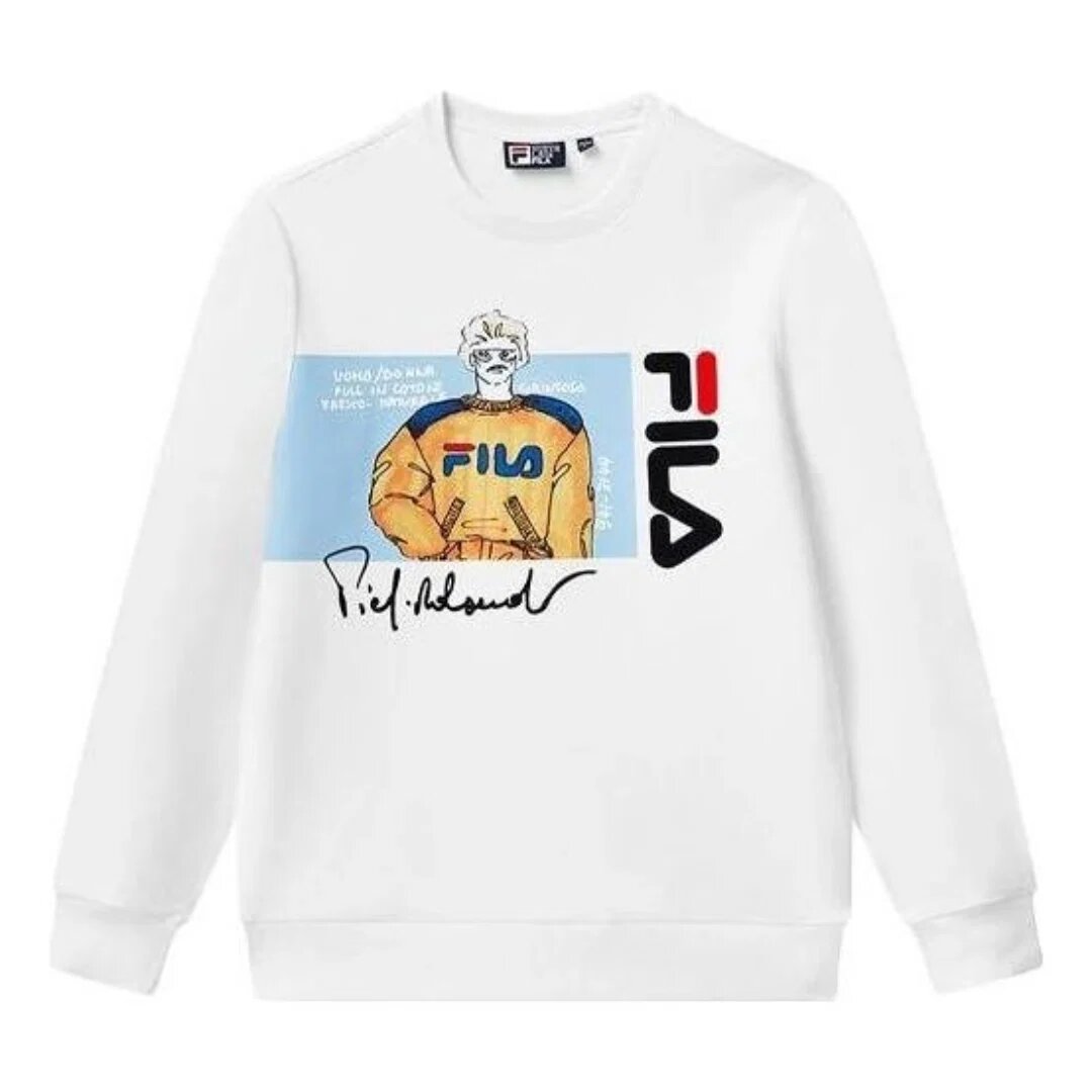 Logo Graphic Sweater "White Black"