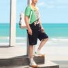 Logo Letter Printing Pocket Short Pant Male Blue