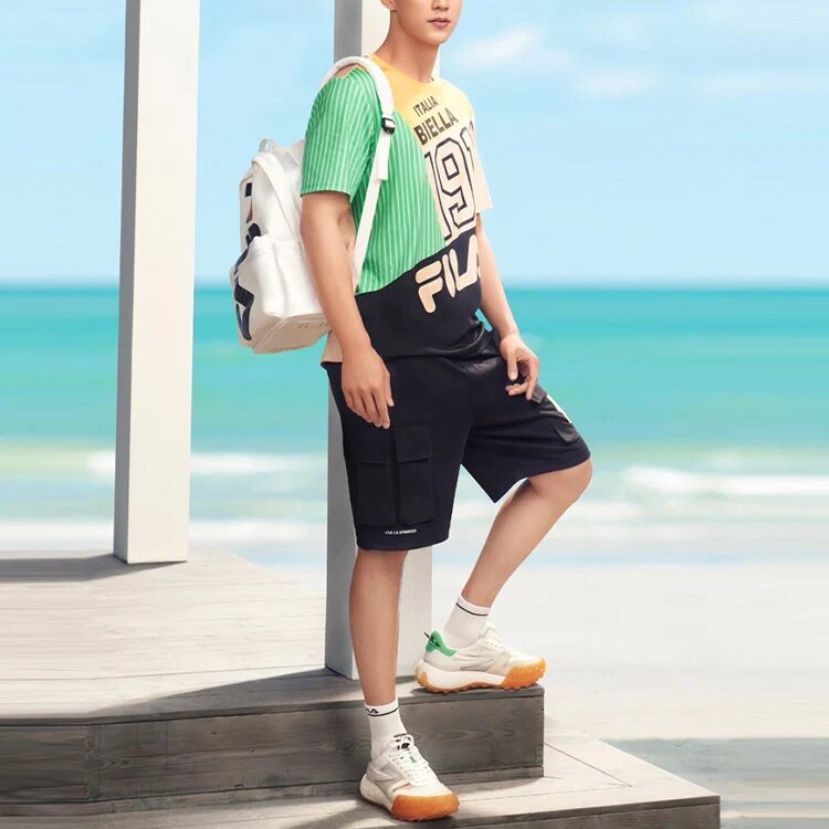 Logo Letter Printing Pocket Short Pant Male Blue