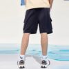Logo Letter Printing Pocket Short Pant Male Blue
