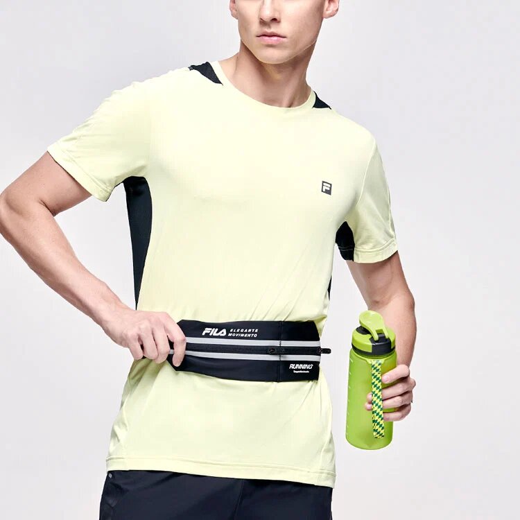 Logo Letter Printing Round Collar Male Yellow