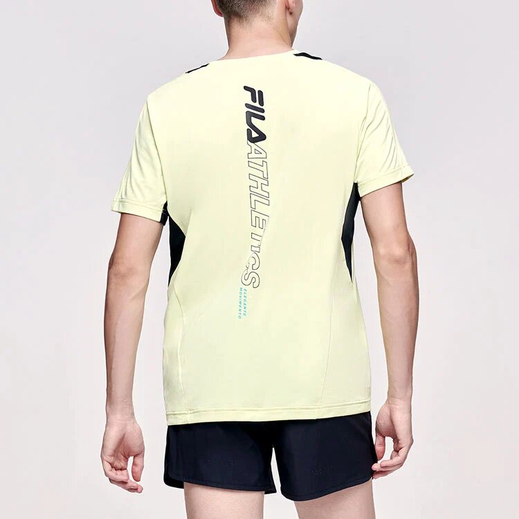 Logo Letter Printing Round Collar Male Yellow
