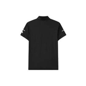 Logo Pattern Loose Short Sleeve polo Black