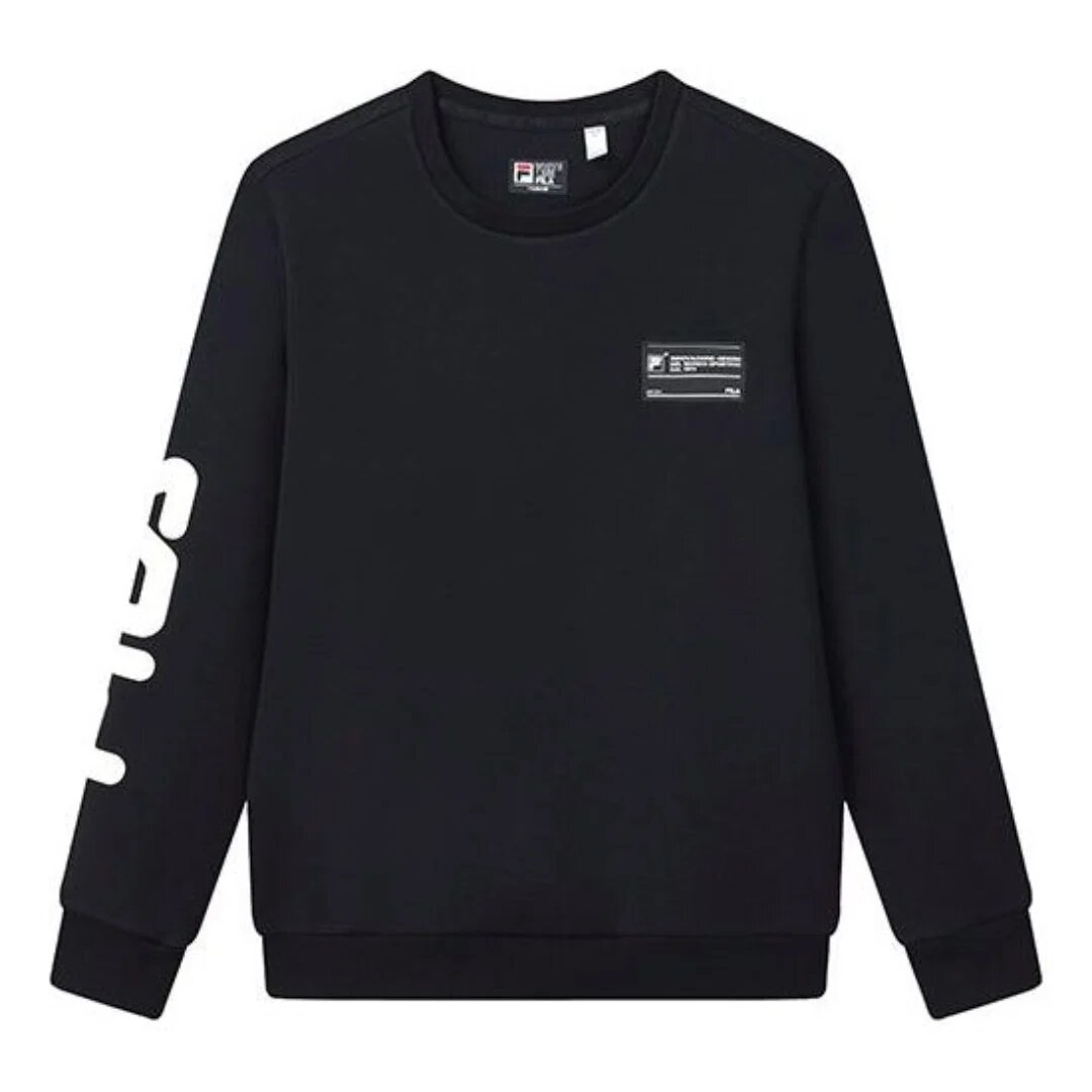 Logo Print Sports Pullover "Black White"