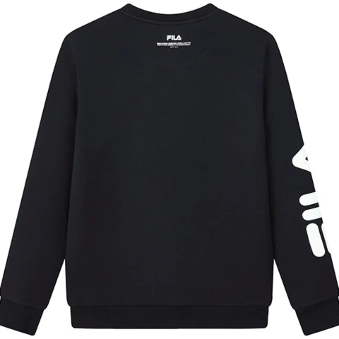 Logo Print Sports Pullover "Black White"