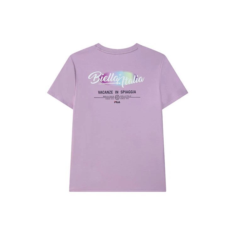 Logo Printing Casual Sports Short Sleeve Purple