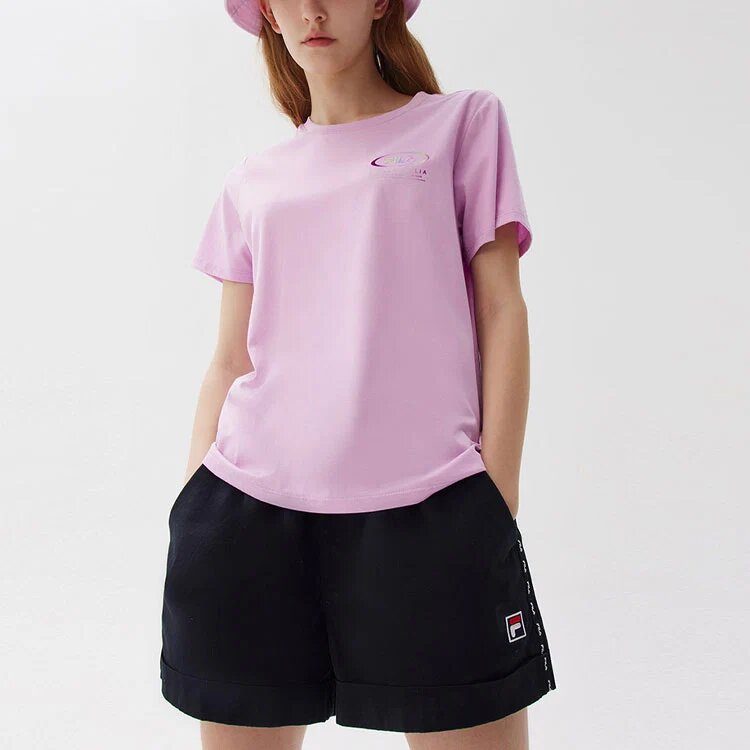Logo Printing Casual Sports Short Sleeve Purple