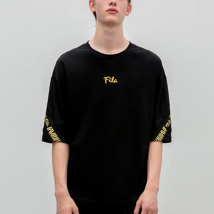 Loose Short Sleeve Couple Style Black