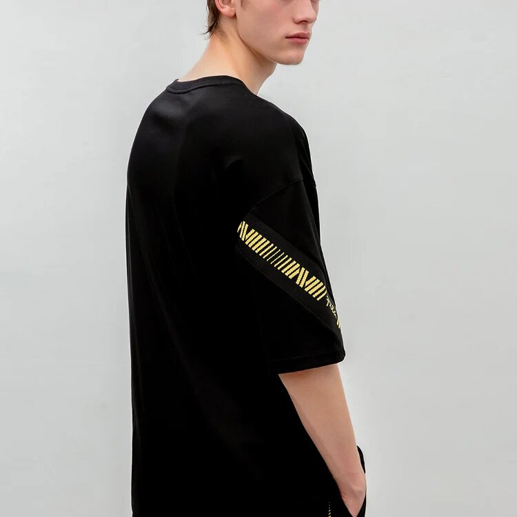 Loose Short Sleeve Couple Style Black