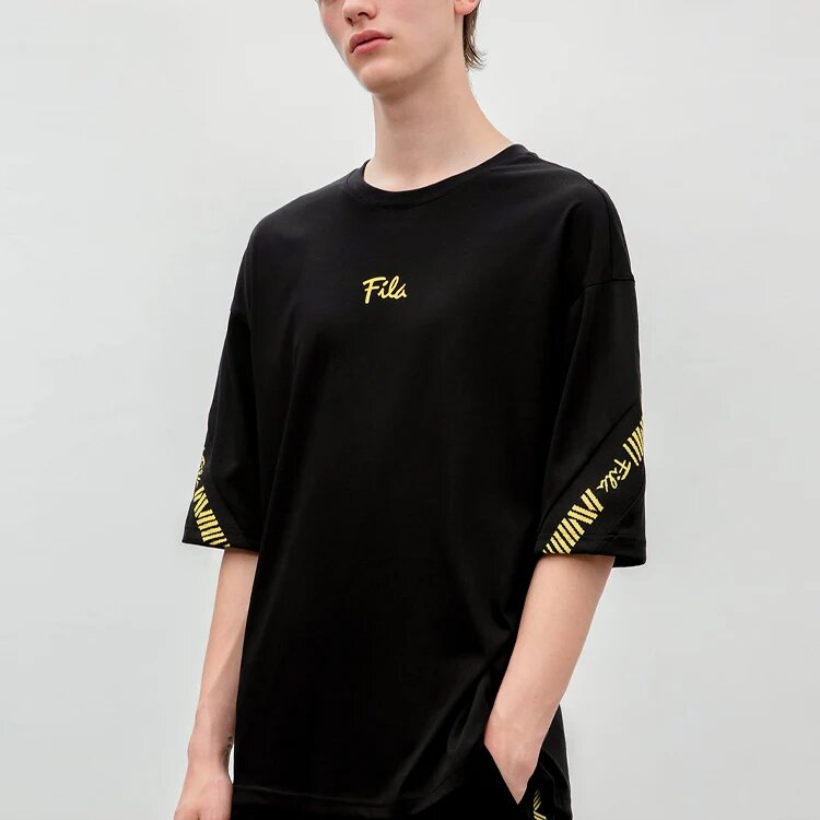 Loose Short Sleeve Couple Style Black