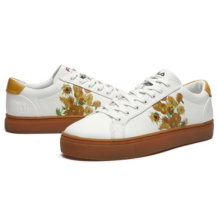Low-Top Sneakers White/Coffee