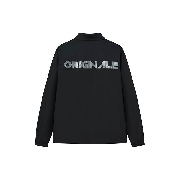 Men"s FILA Alphabet Logo Athleisure Casual Sports Jacket Black