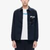 Men"s FILA Alphabet Logo Athleisure Casual Sports Jacket Black