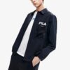 Men"s FILA Alphabet Logo Athleisure Casual Sports Jacket Black
