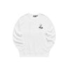 Men"s FILA x Pepe Shimada Crossover Cartoon Printing Sports Round Neck Pullover White
