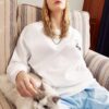 Men"s FILA x Pepe Shimada Crossover Cartoon Printing Sports Round Neck Pullover White