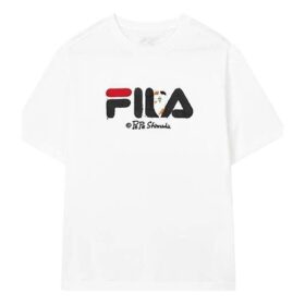 Men"s FILA x Pepe Shimada Crossover Casual Breathable Printing Sports Short Sleeve White T-Shirt