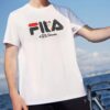 Men"s FILA x Pepe Shimada Crossover Casual Breathable Printing Sports Short Sleeve White T-Shirt
