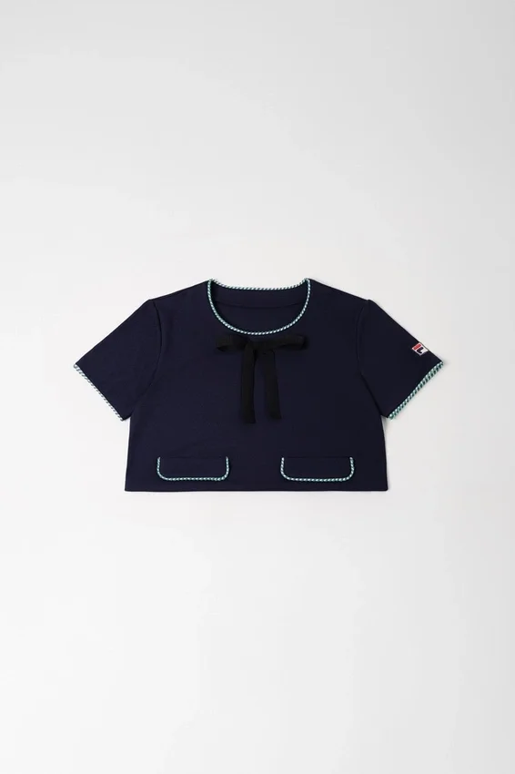 Midnight Blue Braided Crop Top