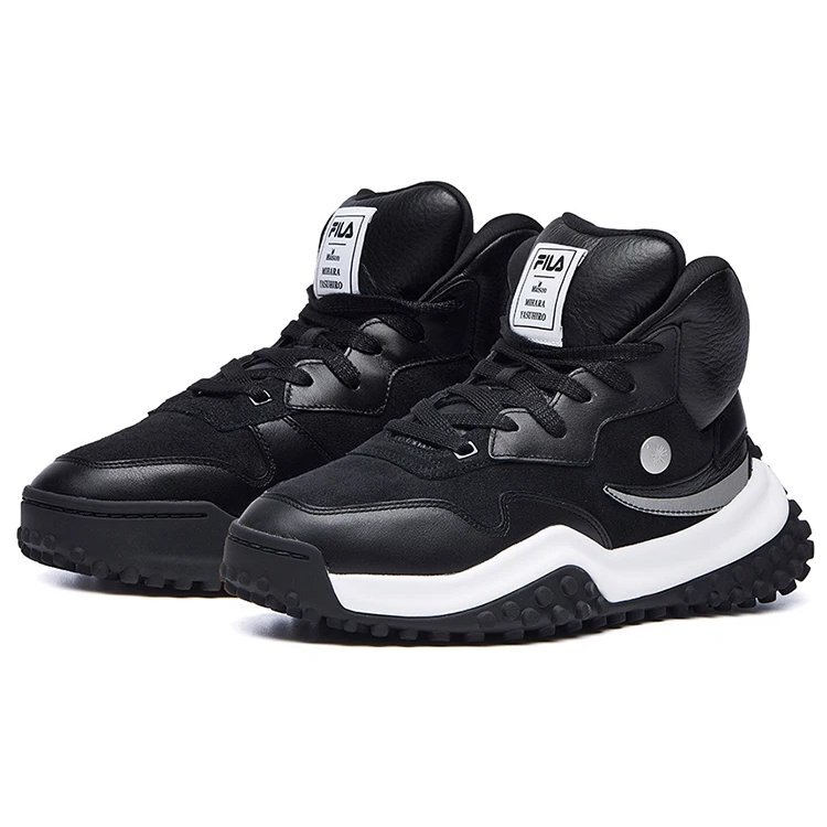 MIHARA x FILA FM-2 High Running Shoes Black/White