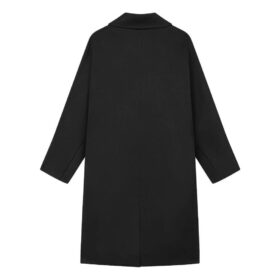 Milano Solid Color Mid-Length Knitted Coat “Black”