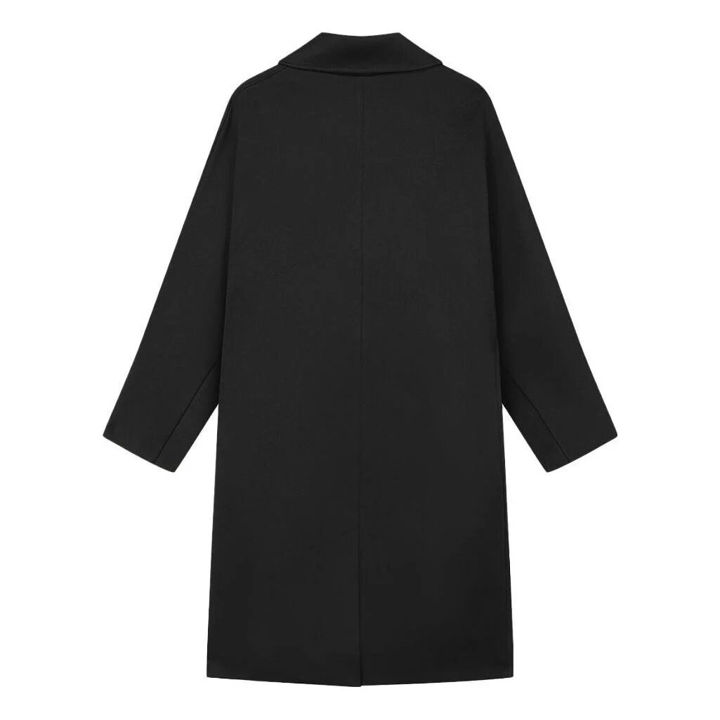 Milano Solid Color Mid-Length Knitted Coat "Black"