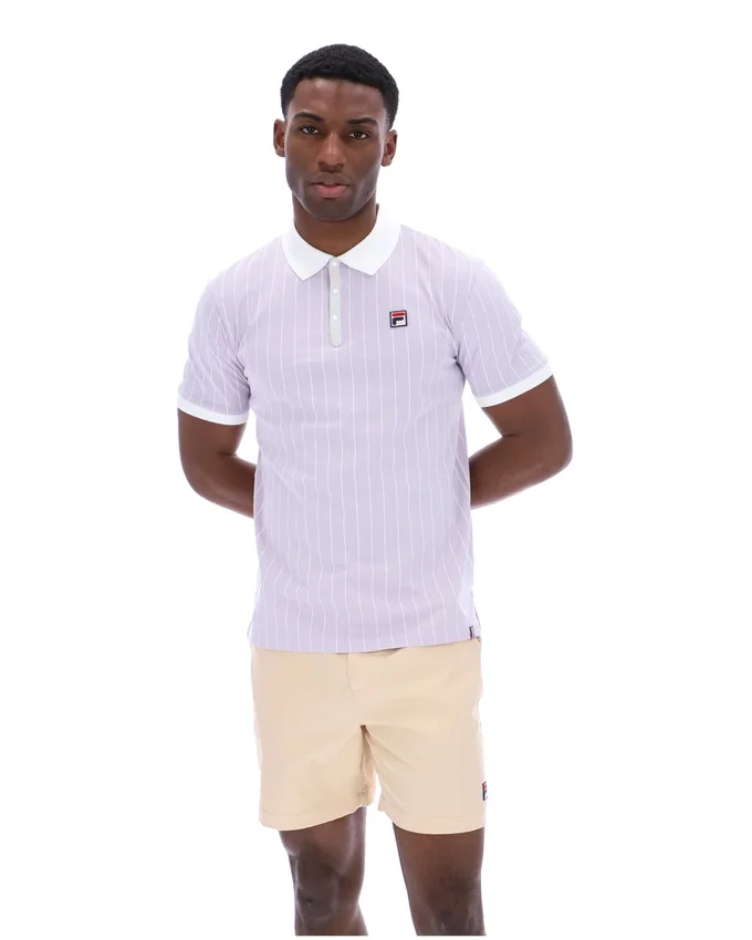 Misty Lilac BB1 Classic Vintage Striped Polo