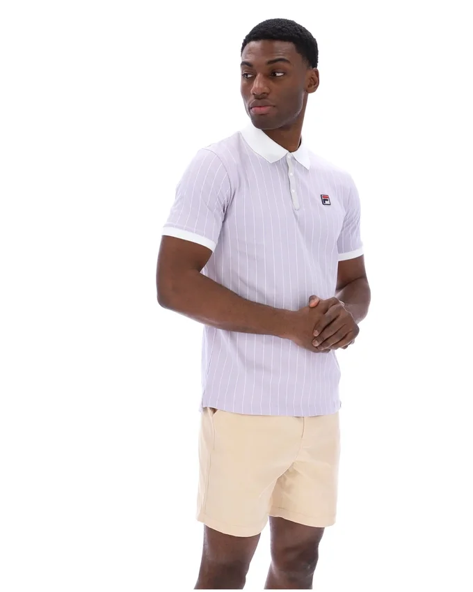 Misty Lilac BB1 Classic Vintage Striped Polo