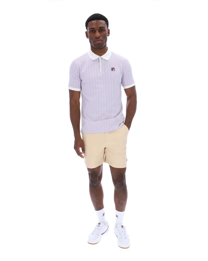 Misty Lilac BB1 Classic Vintage Striped Polo