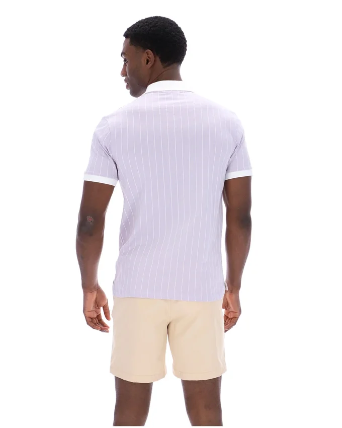 Misty Lilac BB1 Classic Vintage Striped Polo