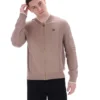 Mocha Meringue Ferguson Open Knit Pointelle Panel Track Top