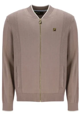 Mocha Meringue Ferguson Open Knit Pointelle Panel Track Top