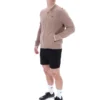 Mocha Meringue Ferguson Open Knit Pointelle Panel Track Top