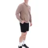 Mocha Meringue Ferguson Open Knit Pointelle Panel Track Top
