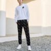 Monogrammed Knitted Casual Trousers For Men Black