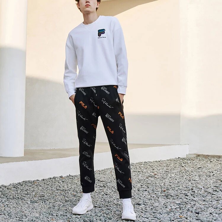 Monogrammed Knitted Casual Trousers For Men Black