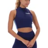 Navy FILA x TALA SKINLUXE Zip-Up Crop Top
