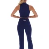 Navy FILA x TALA SKINLUXE Zip-Up Crop Top