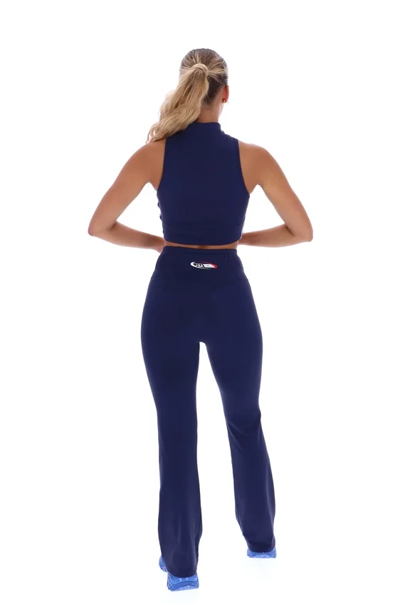 Navy FILA x TALA SKINLUXE Zip-Up Crop Top