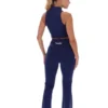 Navy FILA x TALA SKINLUXE Zip-Up Crop Top