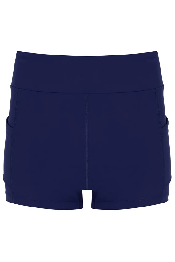 Navy Women’s Mesh Jersey Dress with Inner Shorts
