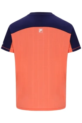 Neon Orange Men’s Henry Neck Tennis T-Shirt