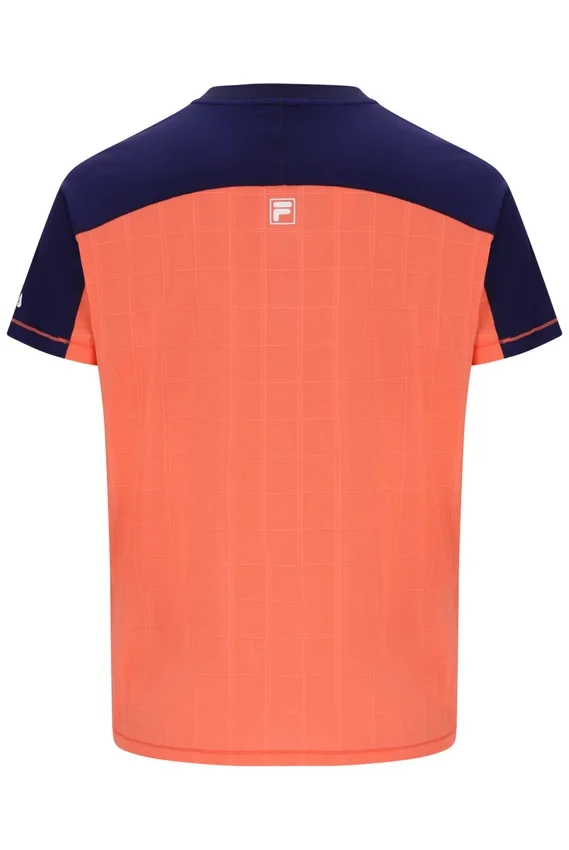Neon Orange Men’s Henry Neck Tennis T-Shirt