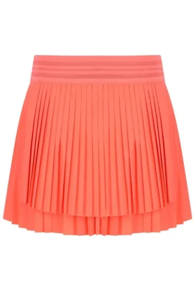 Neon Orange Women’s Pleated Wrap Tennis Skirt