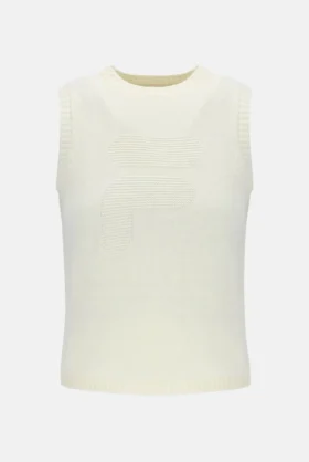 Off White Cropped Knit Vest