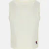 Off White Cropped Knit Vest