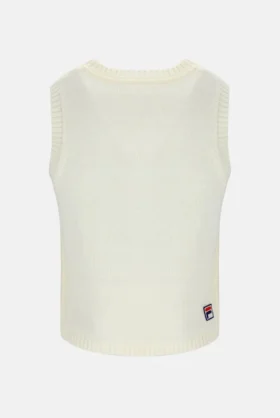 Off White Cropped Knit Vest